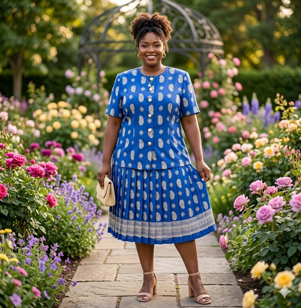Leslie Fay vintage drop waist 18 dress Blue white Paisley summer garden Plus